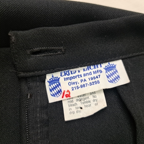 Ernst Licht Black Floral  Embroidery Skirt Size 12 Vintage - Picture 6 of 12